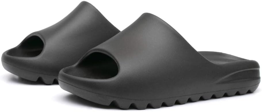 Ergonomic Comfort Slide Sandals in Charcoal Grey